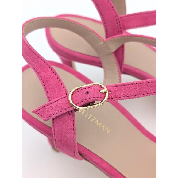 Stuart Weitzman Dancer Twistie 100 Suede Sandal Women's Pink Size US7 - Picture 11 of 11
